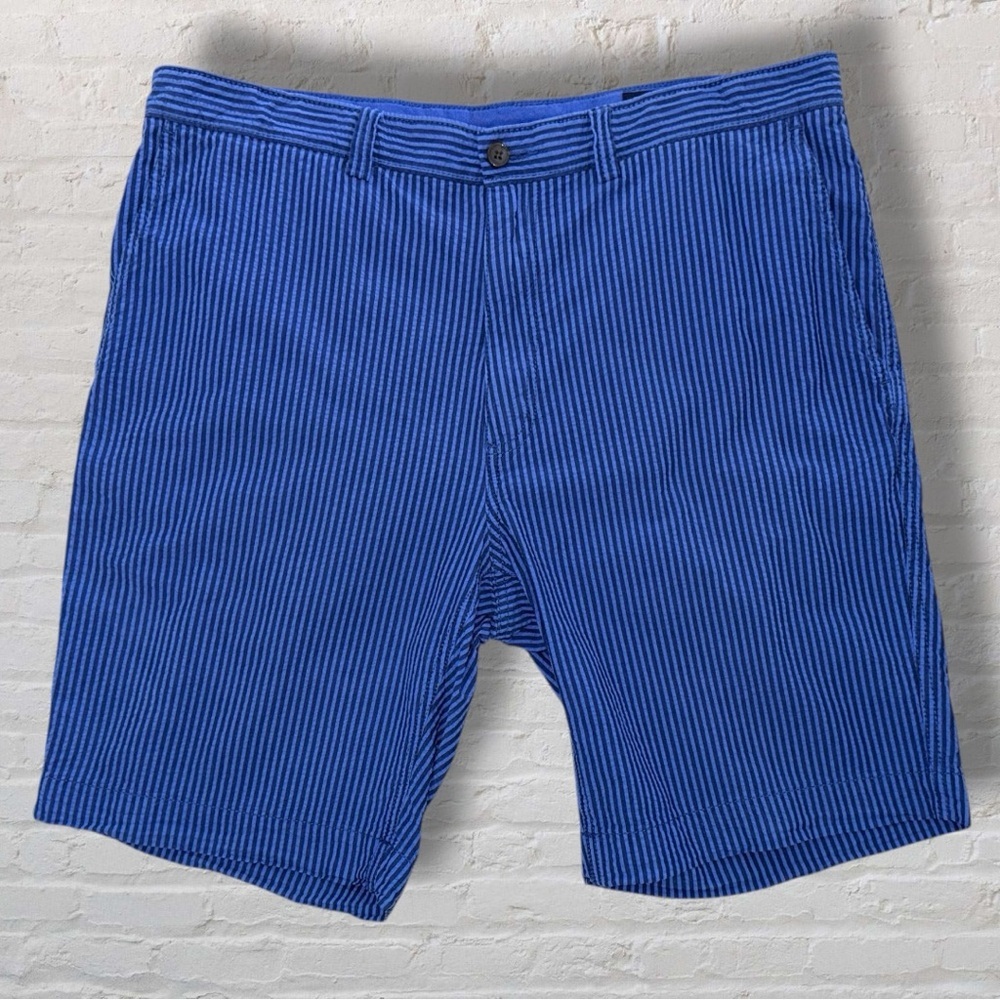 Daniel Cremieux Blue Seersucker Stripe Shorts Men’s 36W Casual